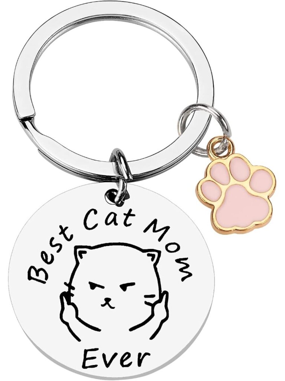 Dog Mom Keychain Cat Mom Keychain Funny Mum Gift Keyring for Women Birthday Moth
